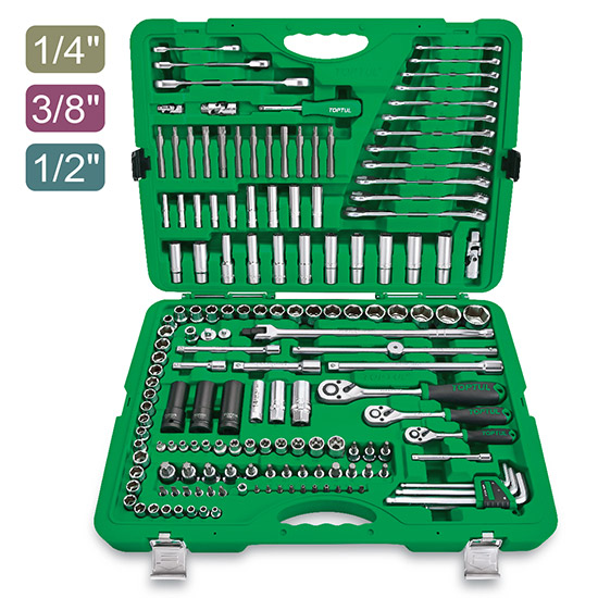 Sada Náradia 163KS 1/4" 3/8" 1/2" Kufor Na Náradie Toptul