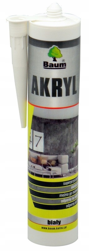 BAUM AKRYL PLASTYCZNO - ELASTYCZNY BIAŁY 280ML