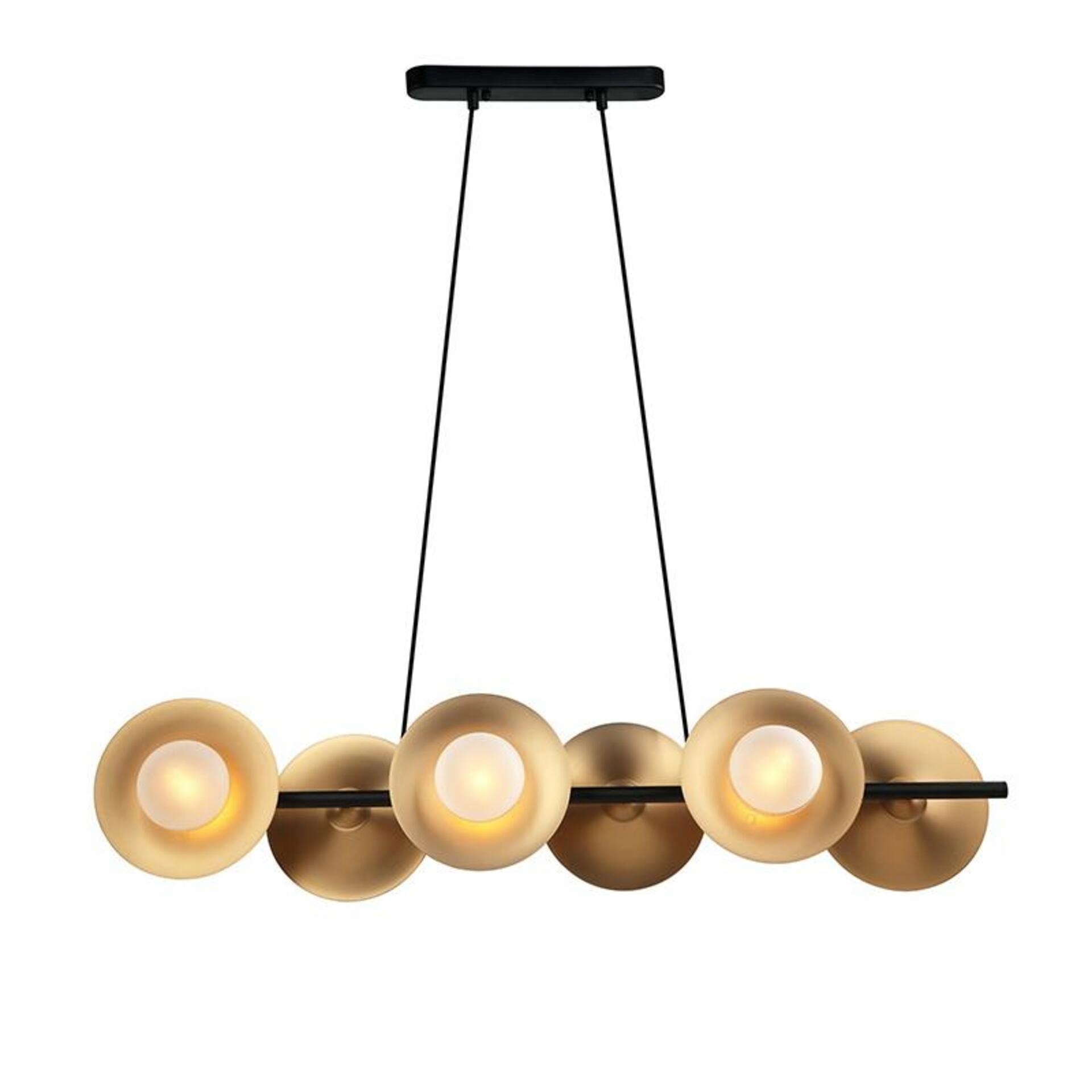 Aca Lighting závesné svietidlo 6XG9 meď/čierny kov sklo 100X27XH118CM Layla