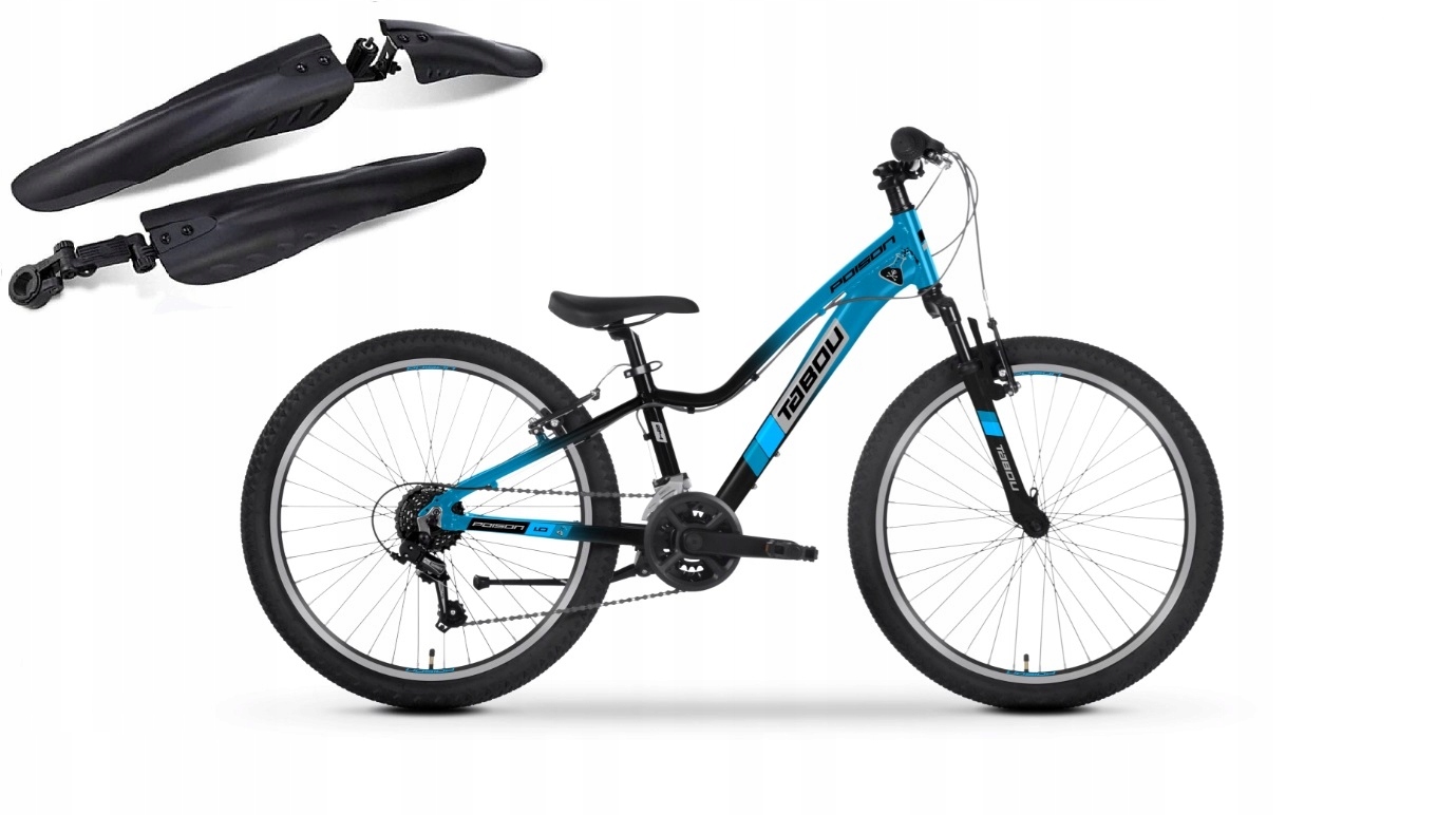 Rower Mtb Tabou Poison 1.0 koła 24" czarno-niebieski 2025 Błotniki