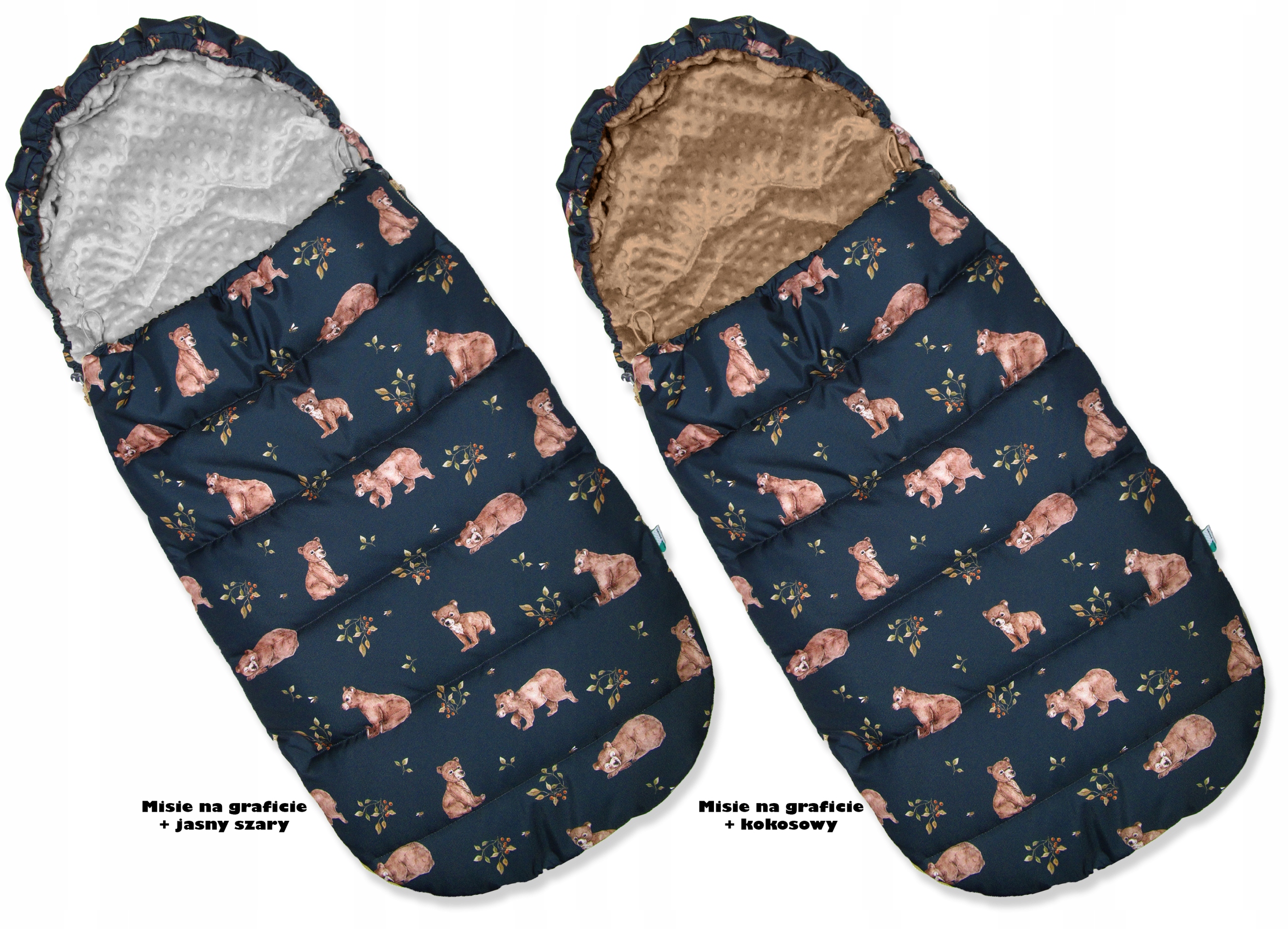 ŚPIWOREK do wózka SPACERÓWKI 105 MINKY Wodoodporny Kolor niebieski