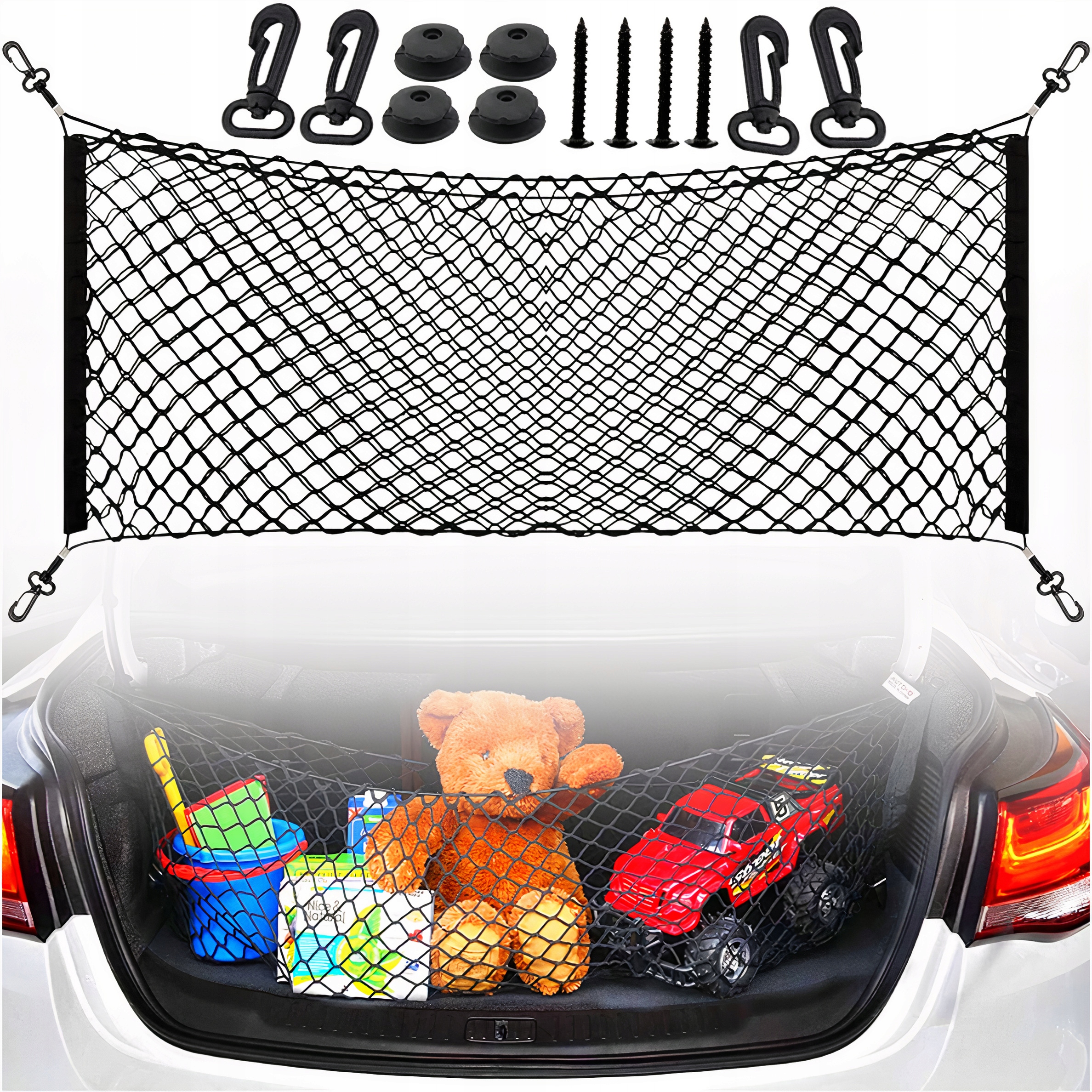 SIATKA DO BAGAŻNIKA SAMOCHODOWEGO AUTA NA ZAKUPY 6 AUTOSIATKA ORGANIZER Numer katalogowy producenta 00086