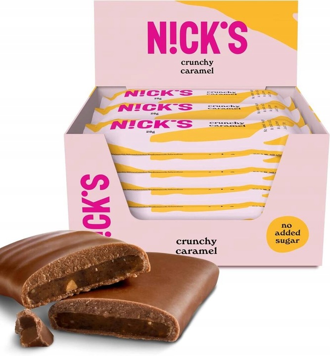 Levně Tyčinka Nick's Crunchy Caramel Sada 28 g x 21 kusů