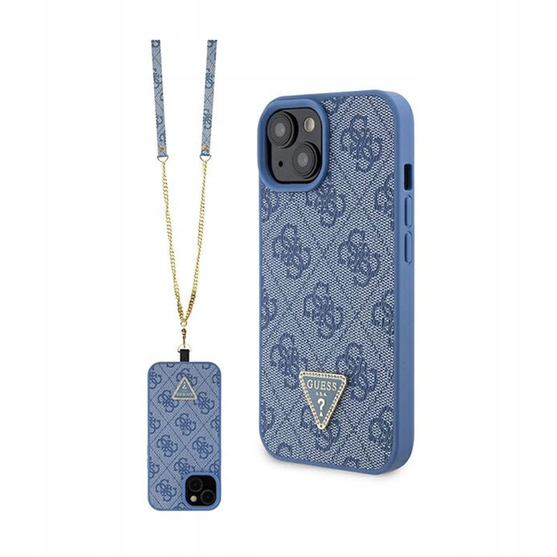 Guess Crossbody 4G Metal Logo Puzdro na iPhone 15 (modré)
