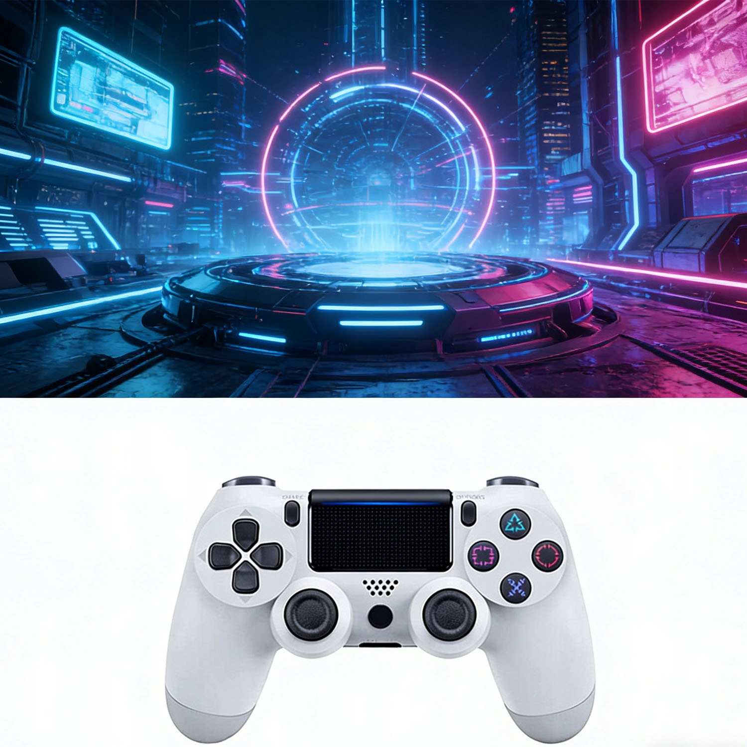 KONTROLER PAD BEZPRZEWODOWY DLA PS4 IPAD BLUETOOTH ŚNIEŻYNKI BIAŁY 600MAH