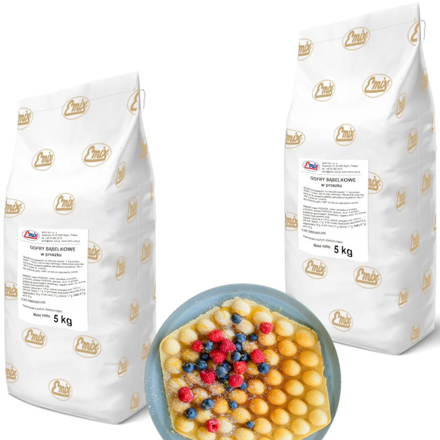 Levně Směs na bublinkové vafle, piškotové těsto Emix 2 x 5 kg směs