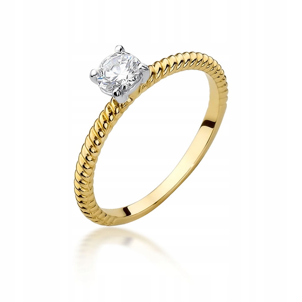 

Złoty Pierścionek Brylant Diament 0.30 ct + Grawer