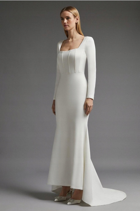 HC23101 Coast Svatební Šaty S Tréninkem Odhalená Záda L