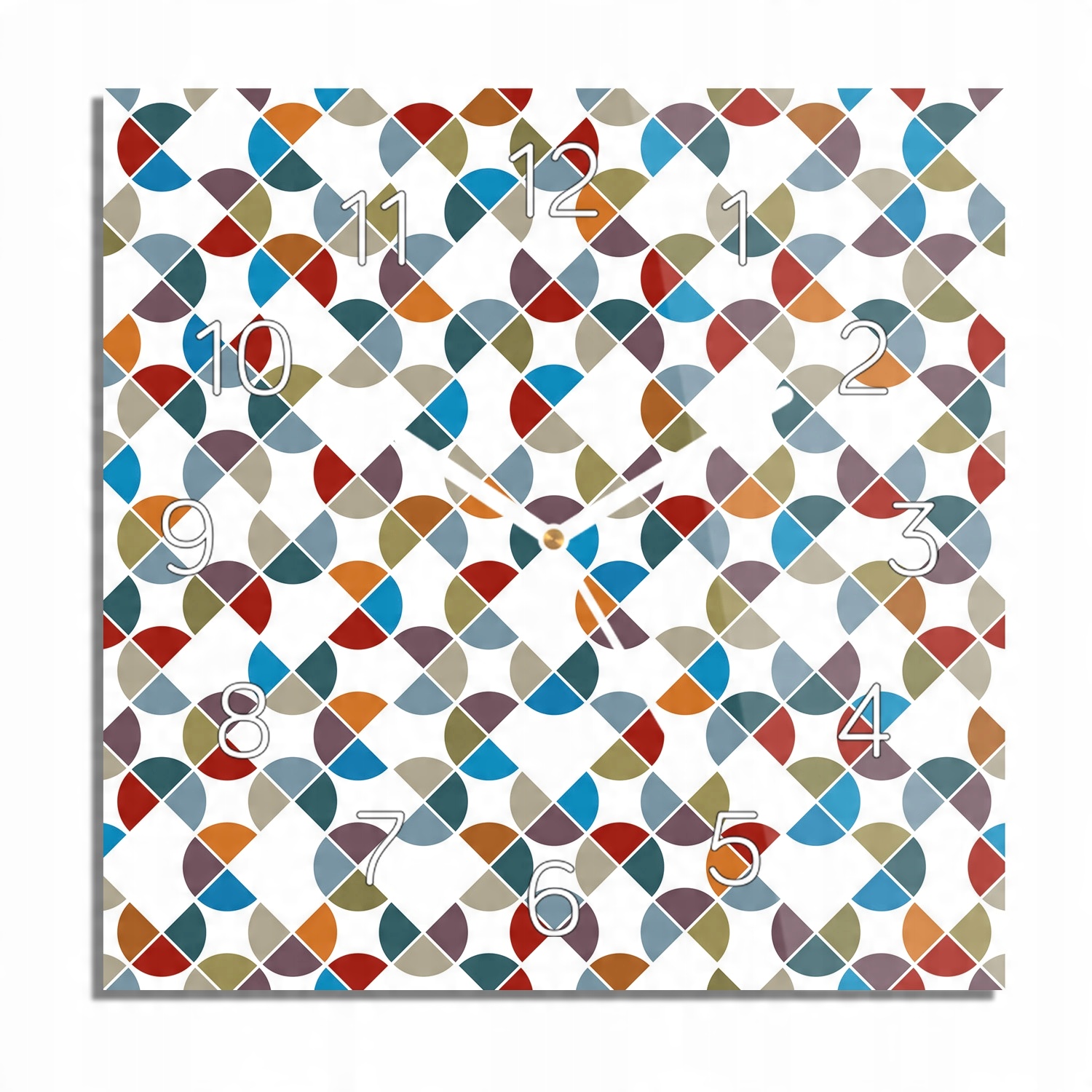 

Vintage geometria foto-zegar do biura 30x30 z foto