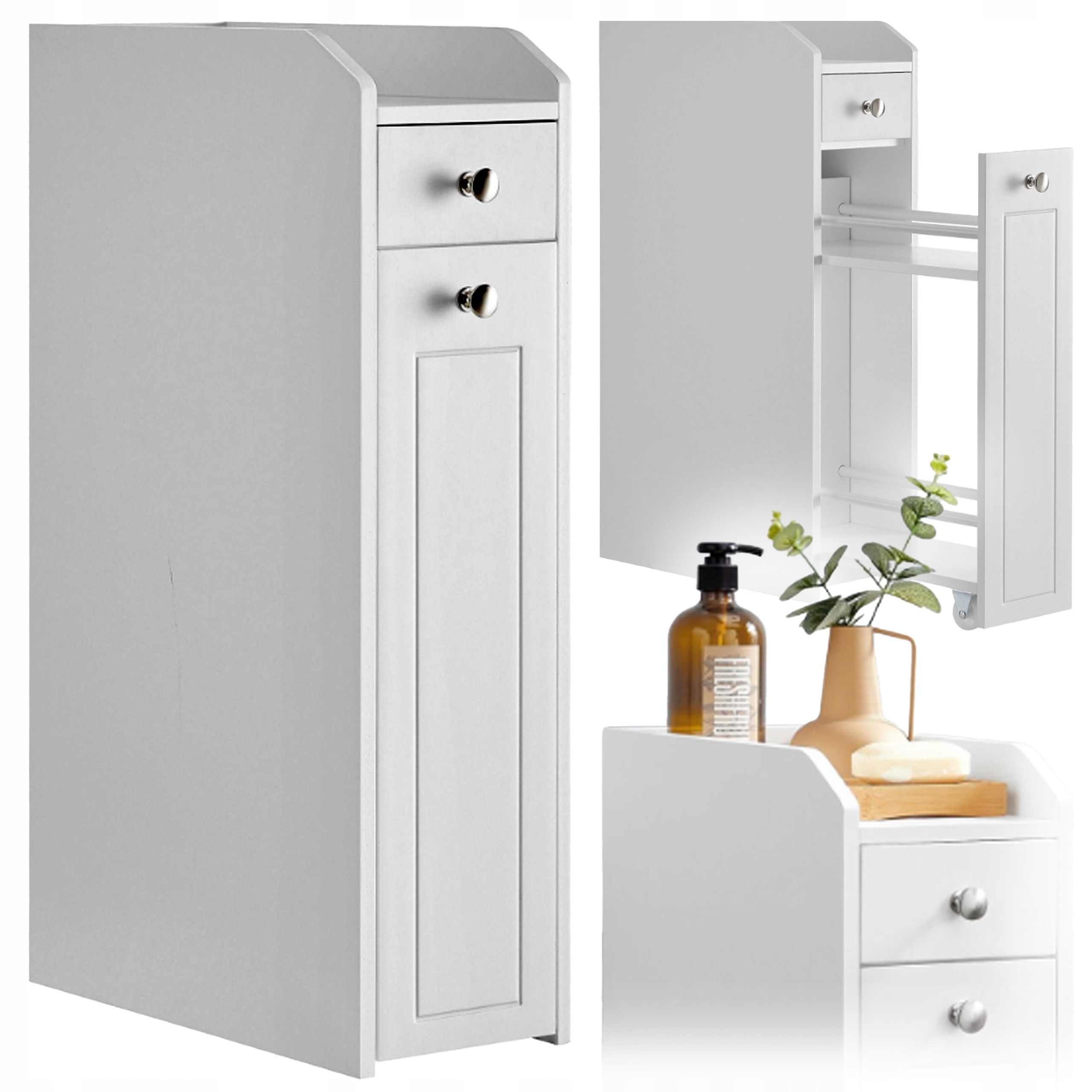 Koupelnová Skříňka sloupek 2 x šuplík 4 x police ideální do malých koupelen