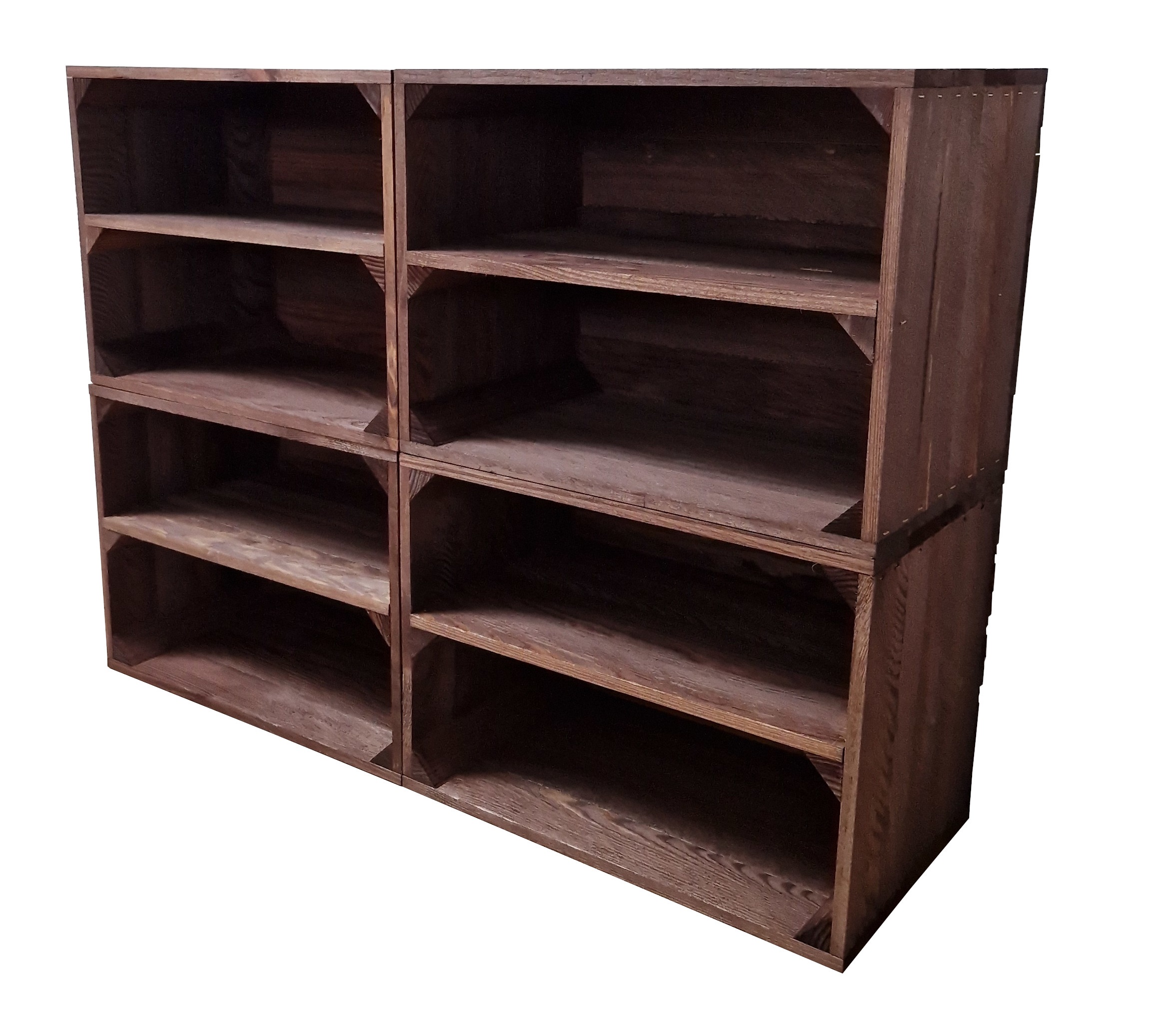 4x Drevené Bronzové Krabice S Dlhou Poličkou V Rozmere 39x29x24CM