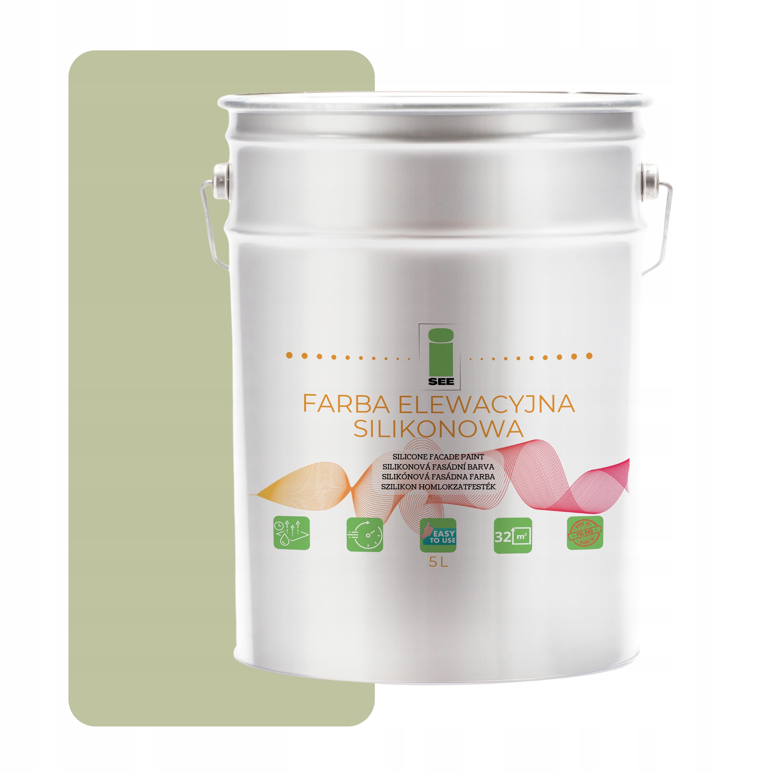 Priedušná silikónová fasádna farba 5L matná pistáciová svetlá