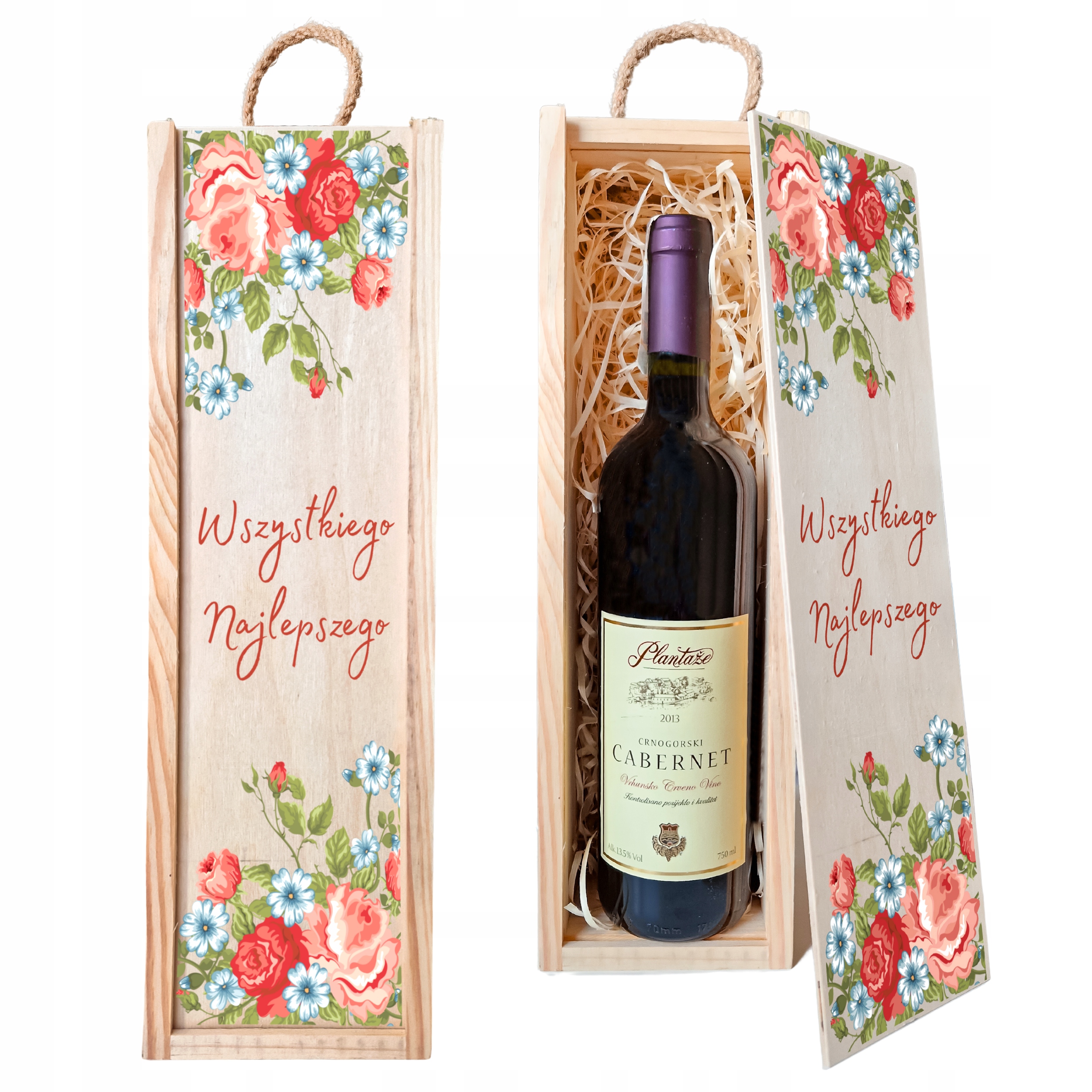 

Skrzynka Drewniana Na Wino Pudełko Nadruk