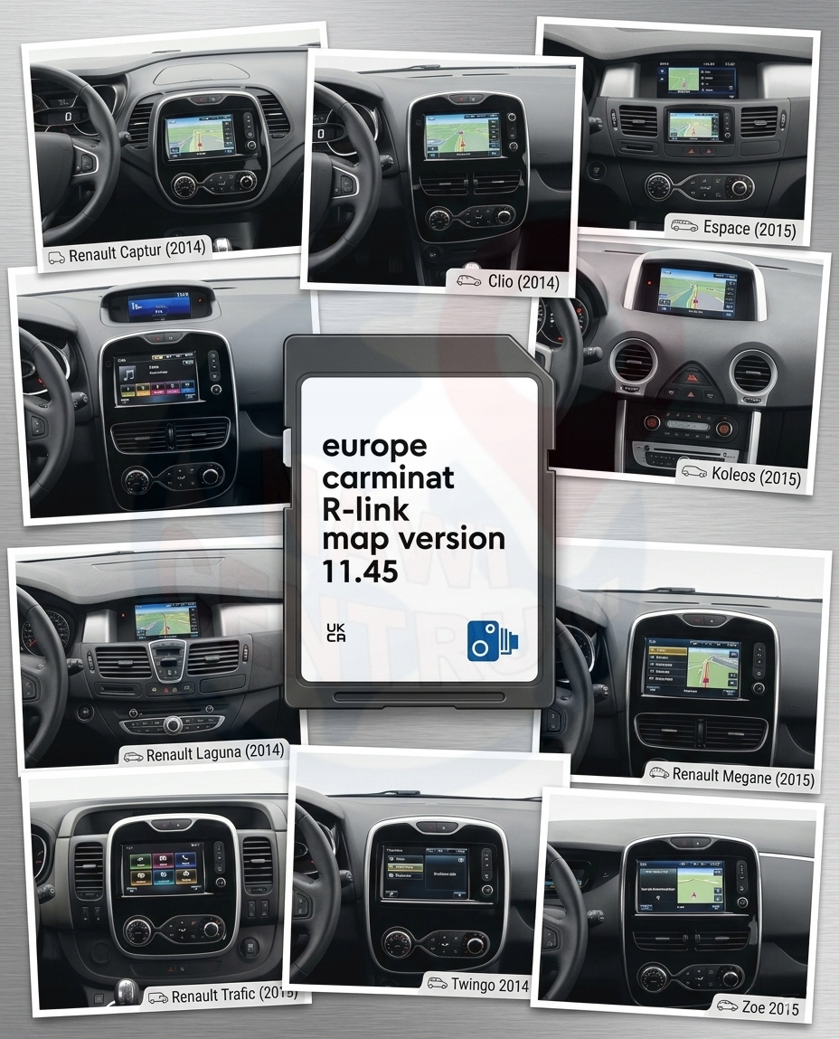 Karta Renault Mapa R-link 11.45 Najnowsza 2026/2027 Nowe Oprogramowanie
