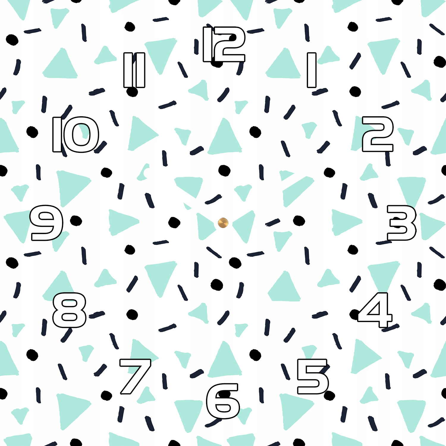 

Szklany zegar Ręcznie rysowany wzór retro 30x30 cm