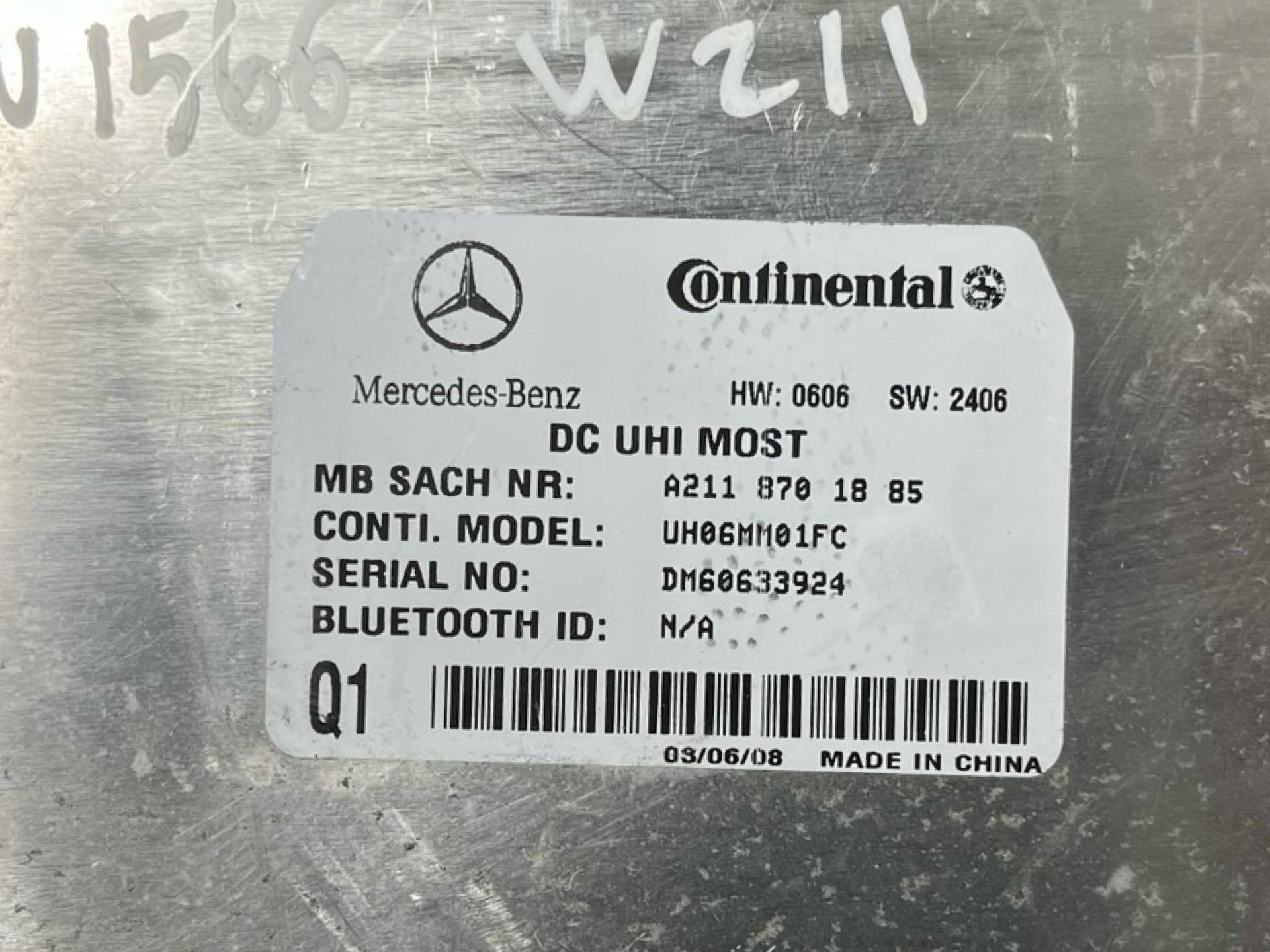 control unit Bluetooth Mercedes-Benz E W211 facelift 2008 A2118701885