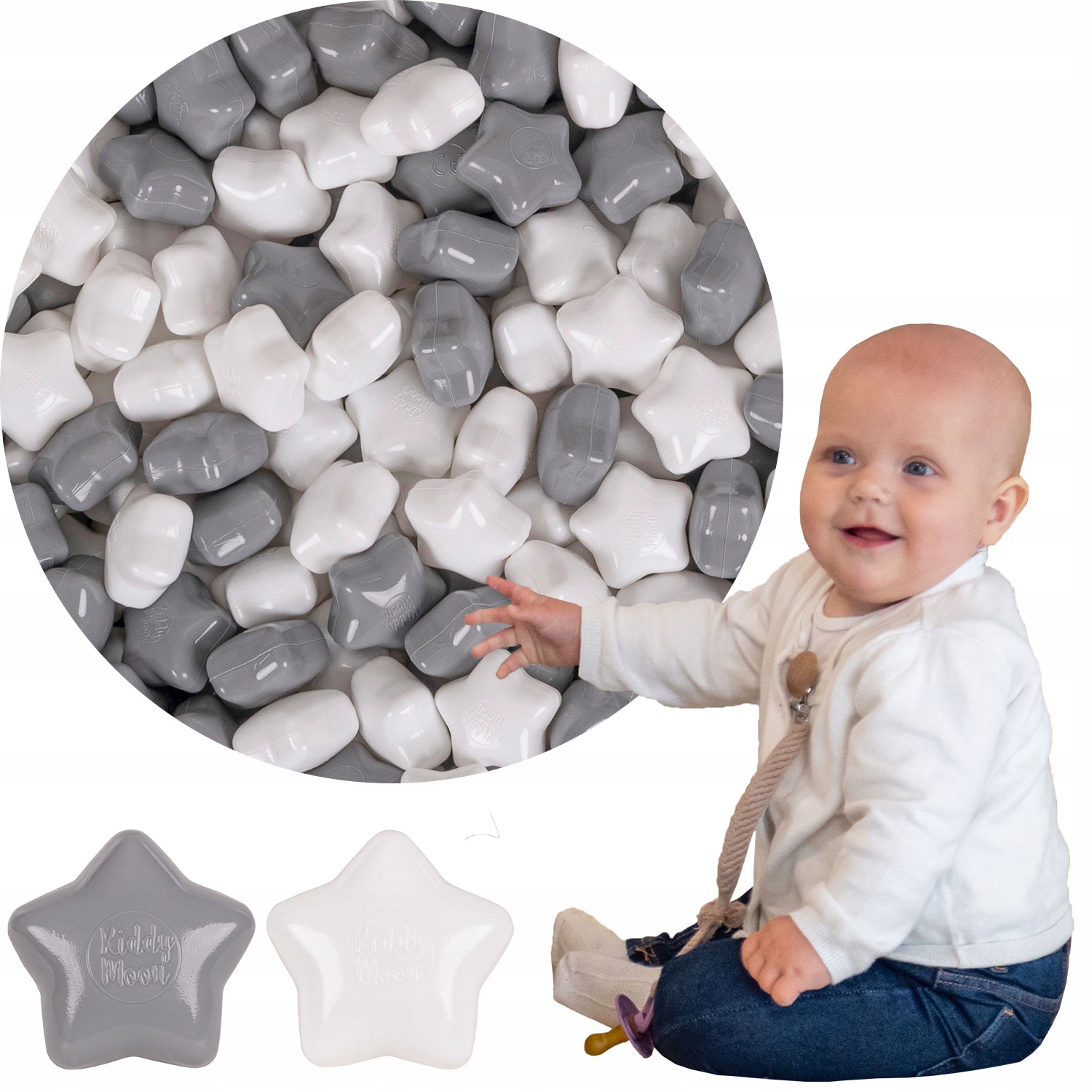 Plastikowe gwiazdki piłeczki DLA DZIECI 100szt 6cm