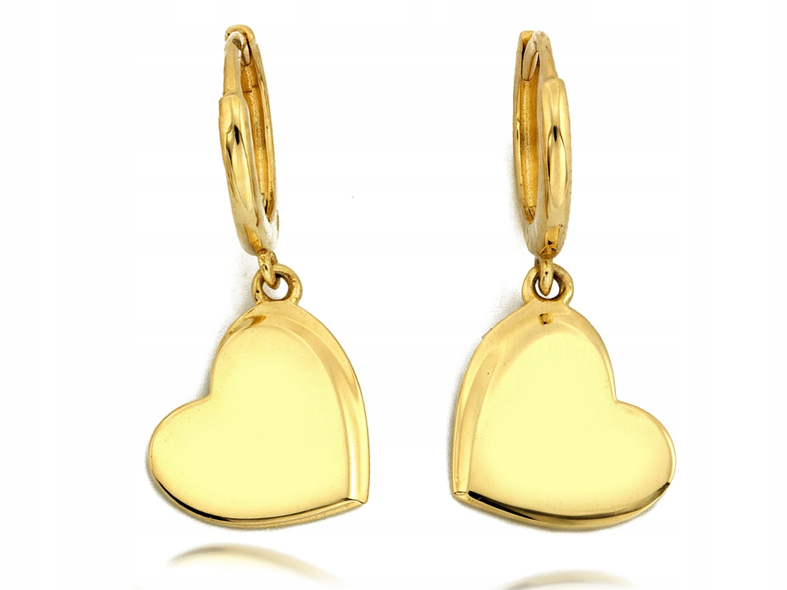 Dámské zlaté Náušnice 585 s visícím srdcem jsou ideální jako dárek pro ni