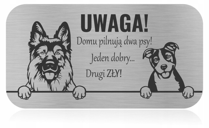 

Uwaga Pies Psy tabliczka z grawerem 20x10