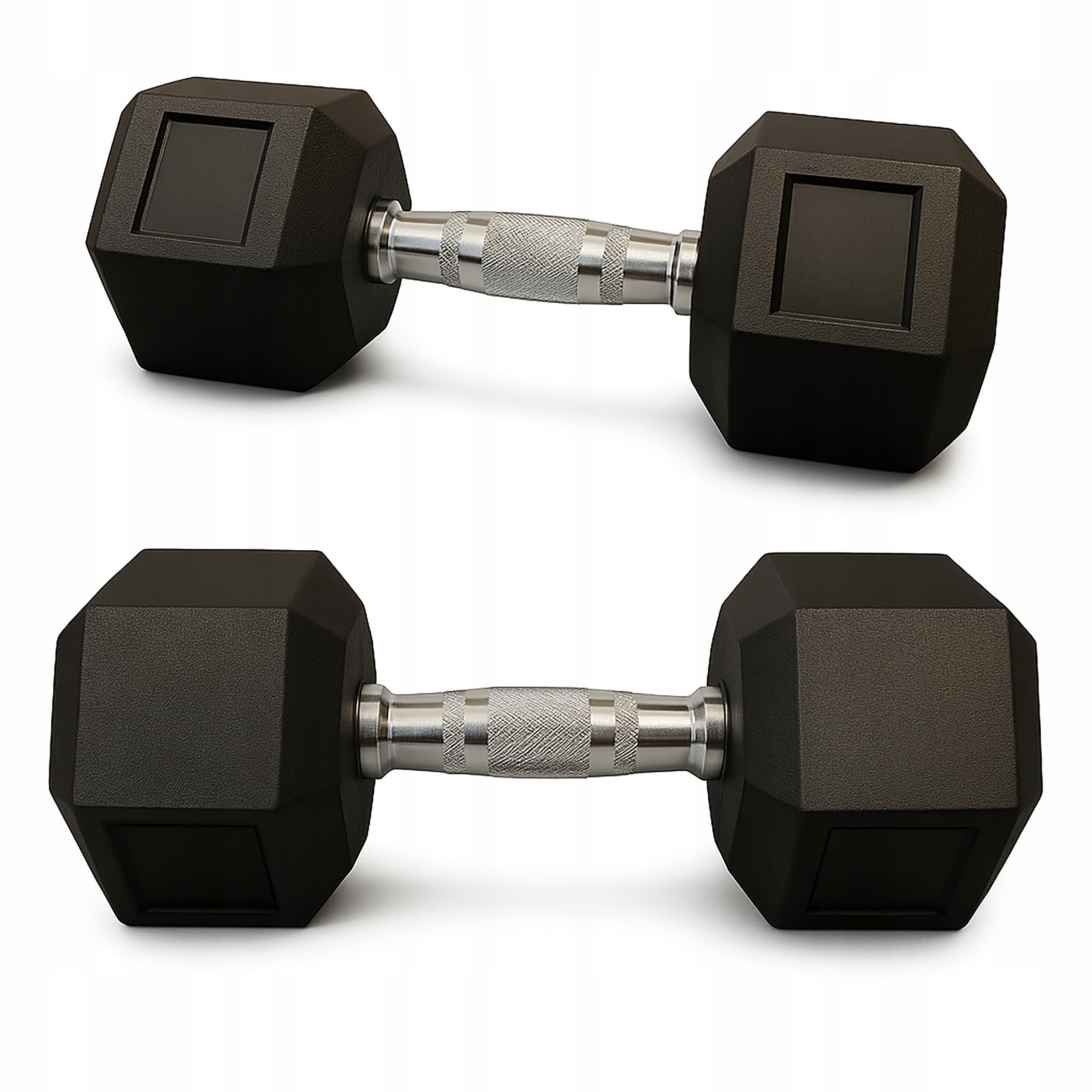 Hantla hantle hex żeliwny do ćwiczeń gumowany żeliwo 2x25kg powlekane