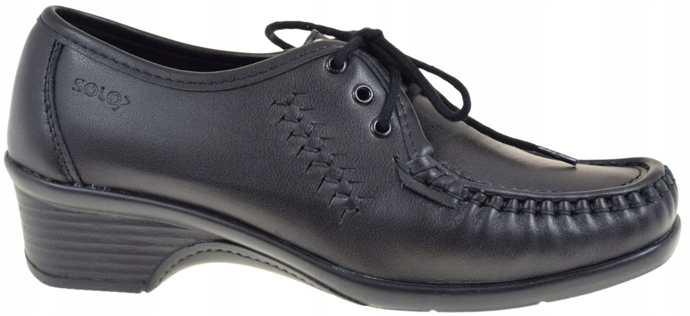 Pohodlné dámské kožené šněrovací polobotky pro každodenní nošení Solo 0065SZ VEL.41