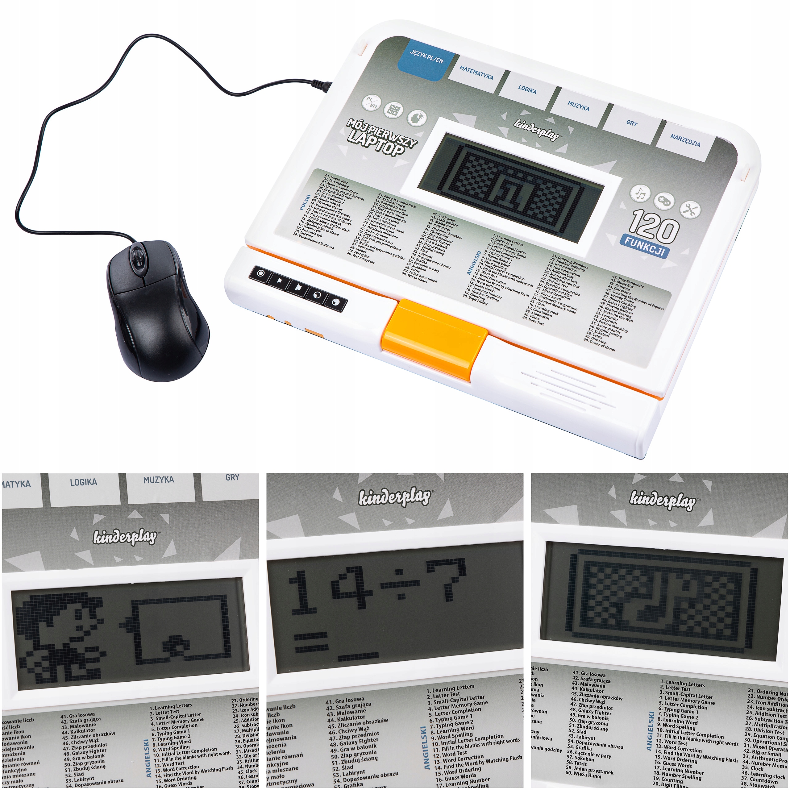 LAPTOP DLA DZIECI EDUKACYJNY NAUKA LITEREK LICZENIA ANGIELSKIEGO OBRACANY Wiek dziecka 3 lata +