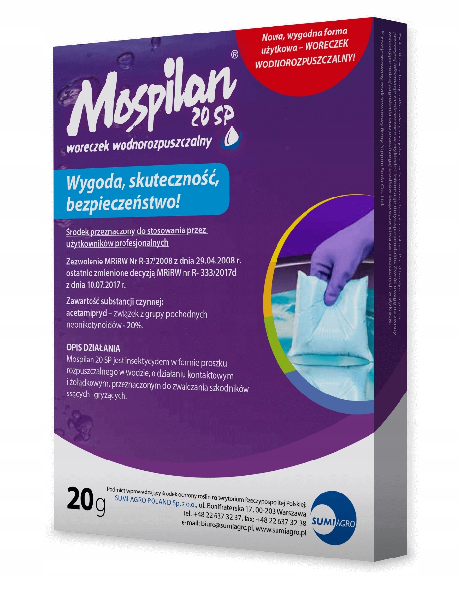 

Mospilan 20 Sp 20g Szkodniki Ćma Opuchlaki Mszyca