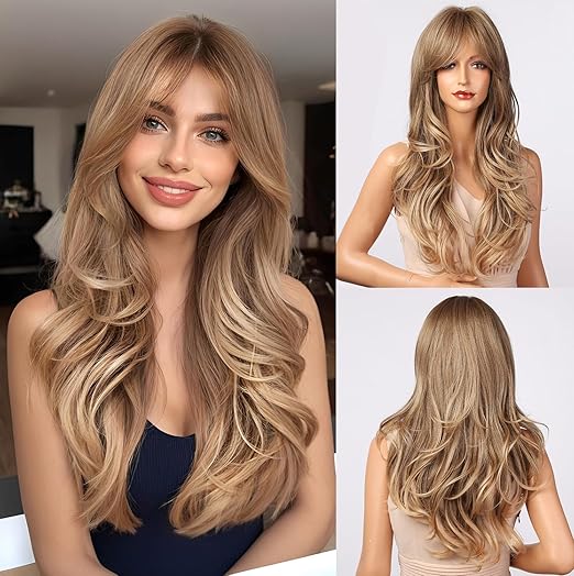 Paruka Esmee Hřívou Syntetické vlny Ombre, Světle popelavě hnědá 60 cm