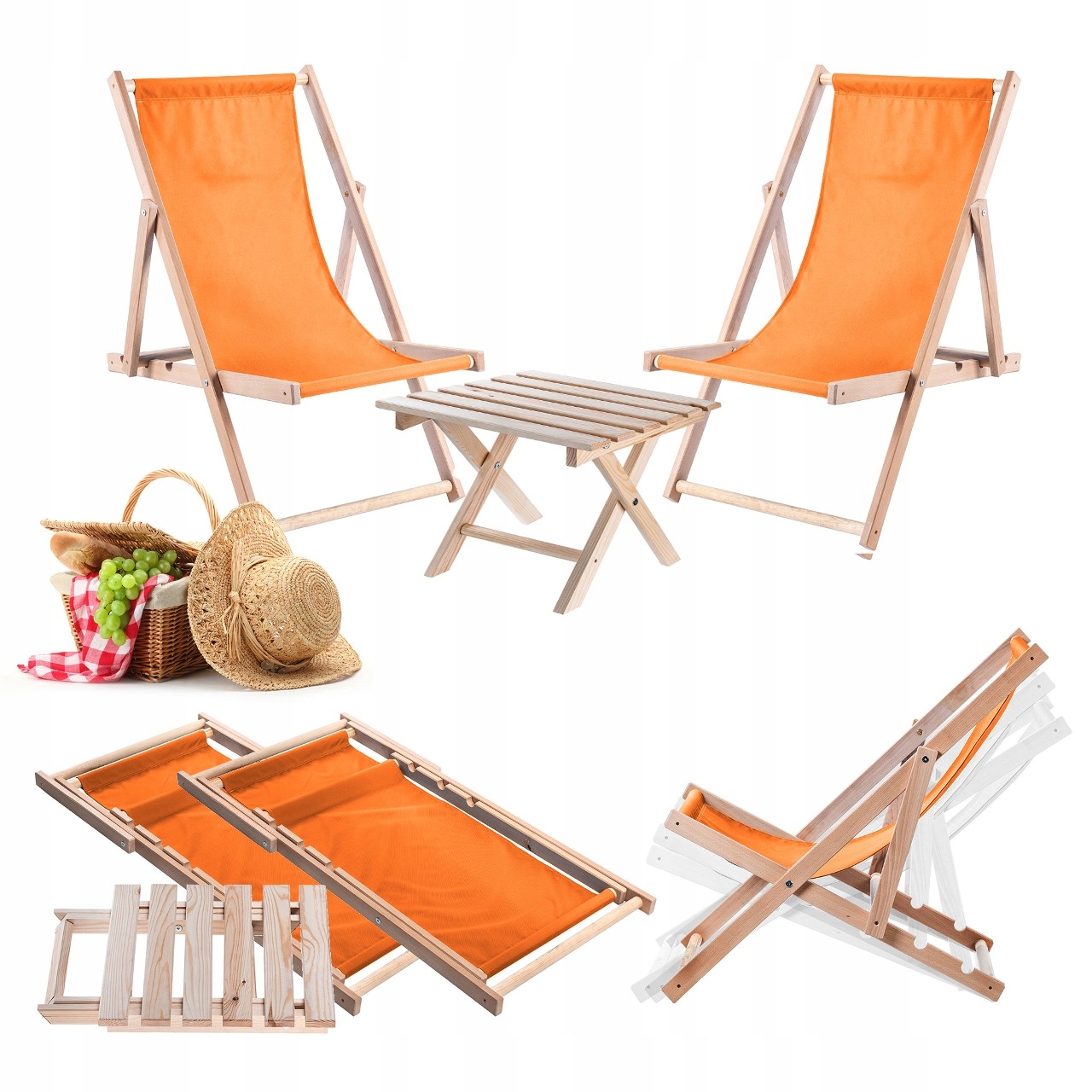 Ležadlo Skladacie Lehátko 2ks Stolík Poľský Výrobca