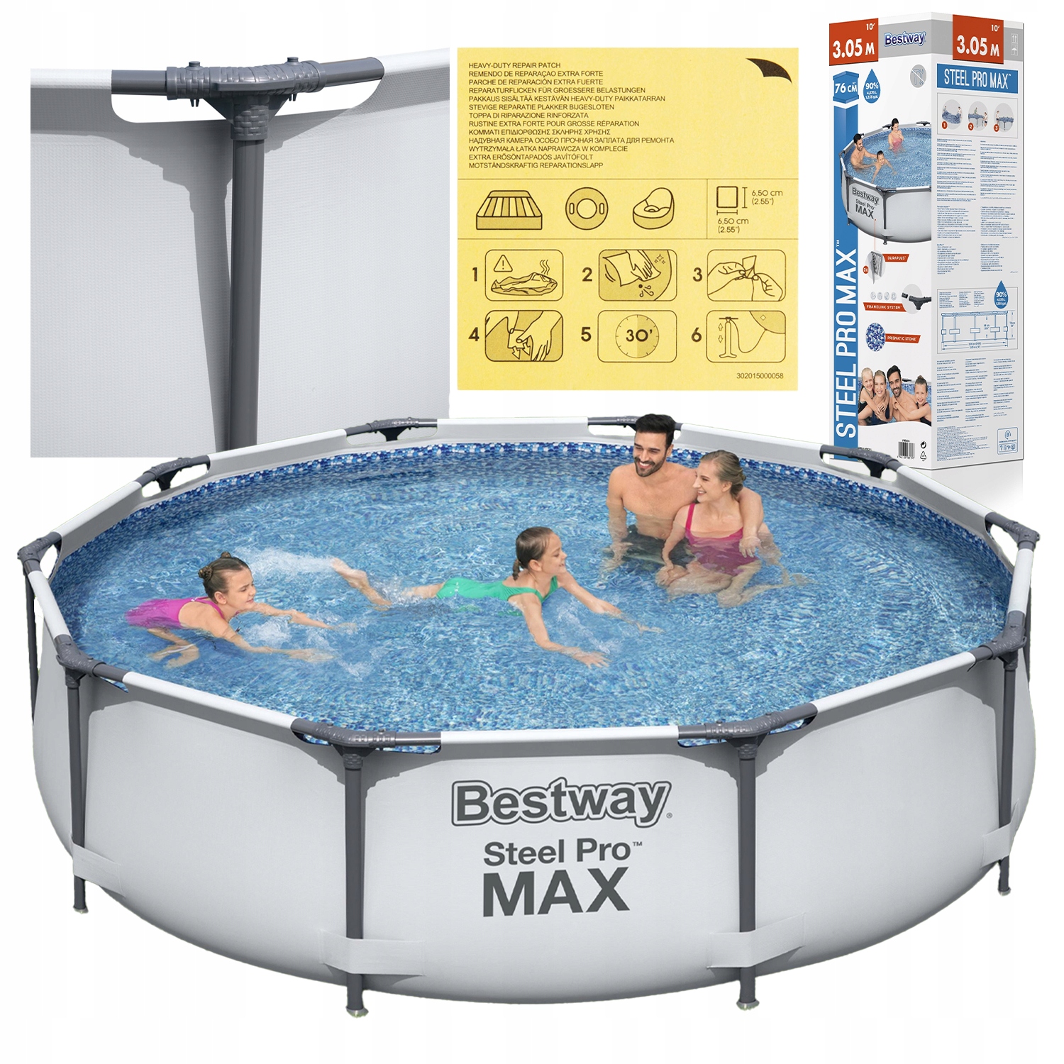 Bazén pre deti Bestway 305 x 75 cm Roštový záhradný rodinný Model 2026