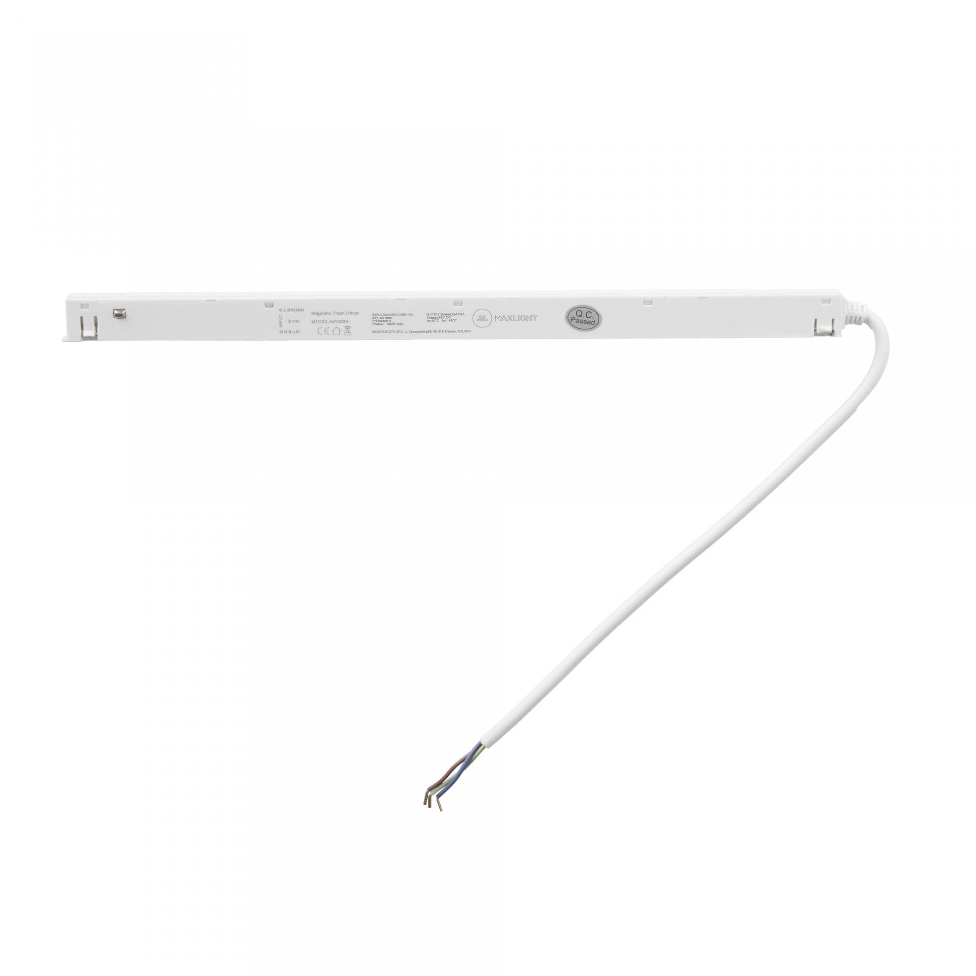 Napájecí zdroj pro nízkou nástěnnou lištu 150W Bílý Magnetic Acc 230V MaxLight