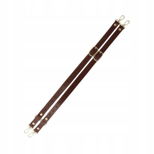 Kožené ručky do kabelky s karabinou, 85cm, 2 kusy hnědá