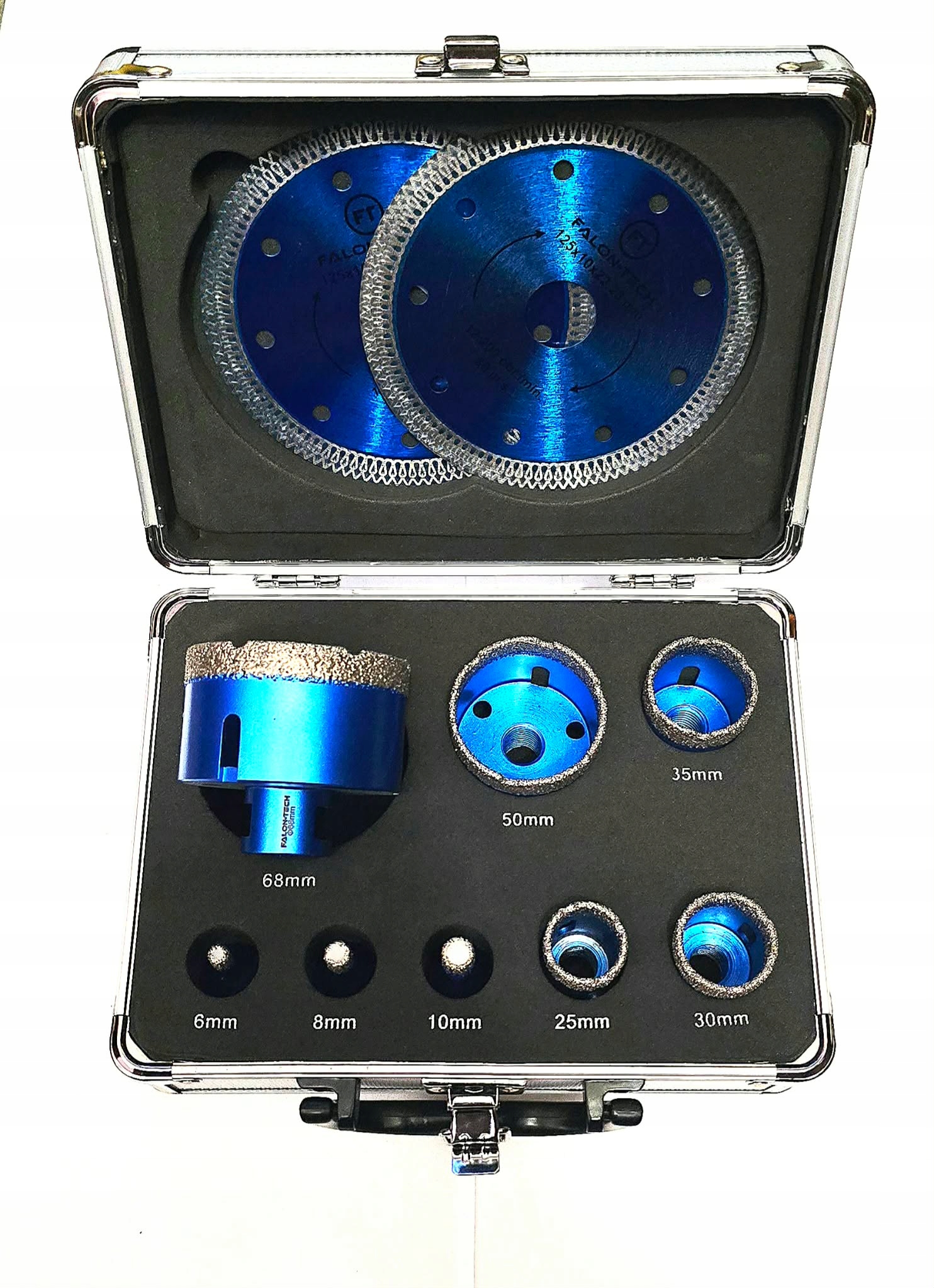 Diamantové Děrovačky Na Betonu 6-68 MM M14 2X Kotouč Falon-Tech FT1011