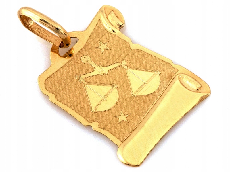 Zlatý přívěsek 585 znamení zvěrokruhu Váha na papyru bez zirkonu 0.82 g