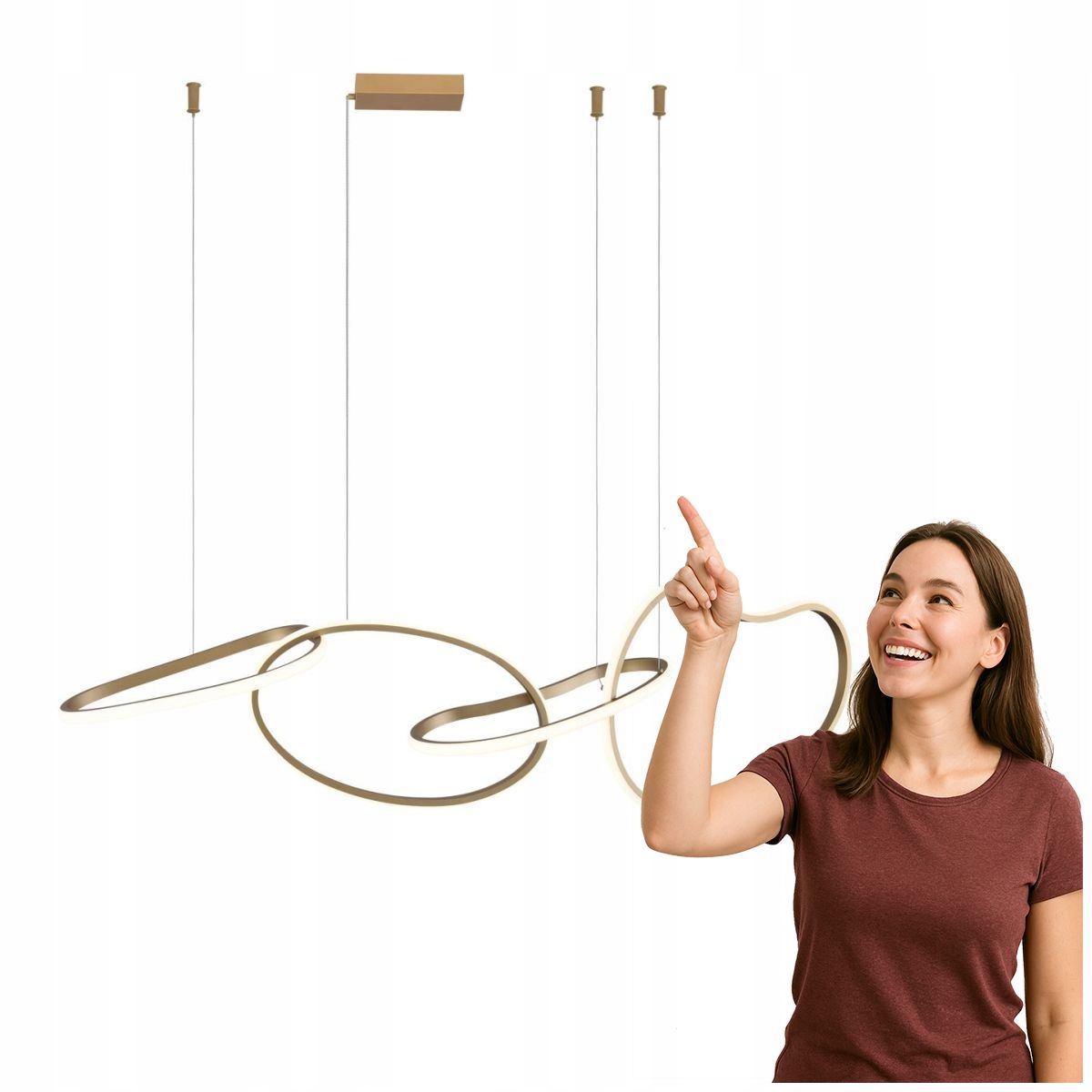 Led závesná lampa Fonte 60W Zlatá Moderná Italux