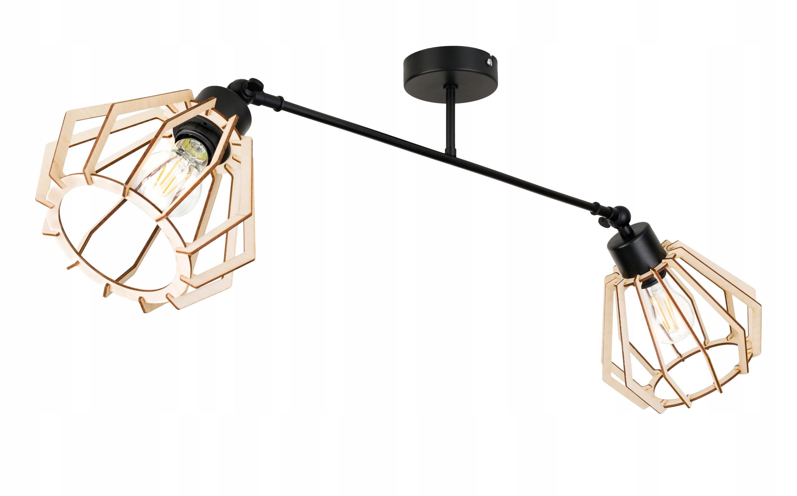 stropní svítidlo s nastavitelným lustrem Loft E27 Dřevo