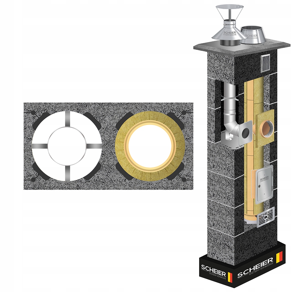 Komínový systém Dual Turbo Inox 180+80 10 m