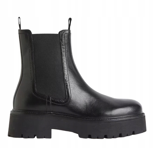 H&m Kotníkové Boty Černé Nazouvací Dámské Kožené 37 Y6I