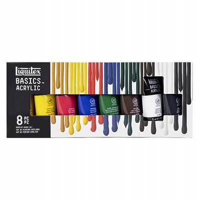 Americké Akrylové barvy Liquitex, sada 8 barev po 75 ml