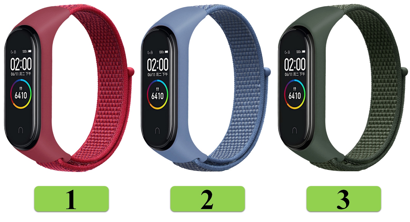 PASEK OPASKA BRANSOLETA do XIAOMI MI BAND 3/4/5/6/7 TKANINA NYLON CZARNY EAN (GTIN) 5908455811453