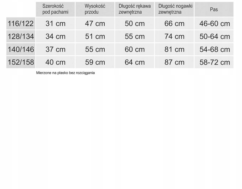 Rowerowy DZIECIĘCY komplet termoaktywny KRIS 116 Rozmiar 116-122