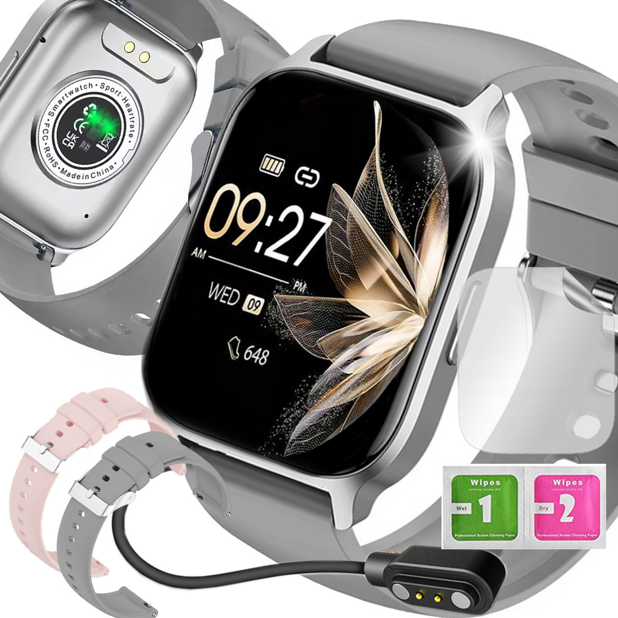 Chytré Hodinky Polské Menu Hovory Smart Watch Dámské Stříbrné