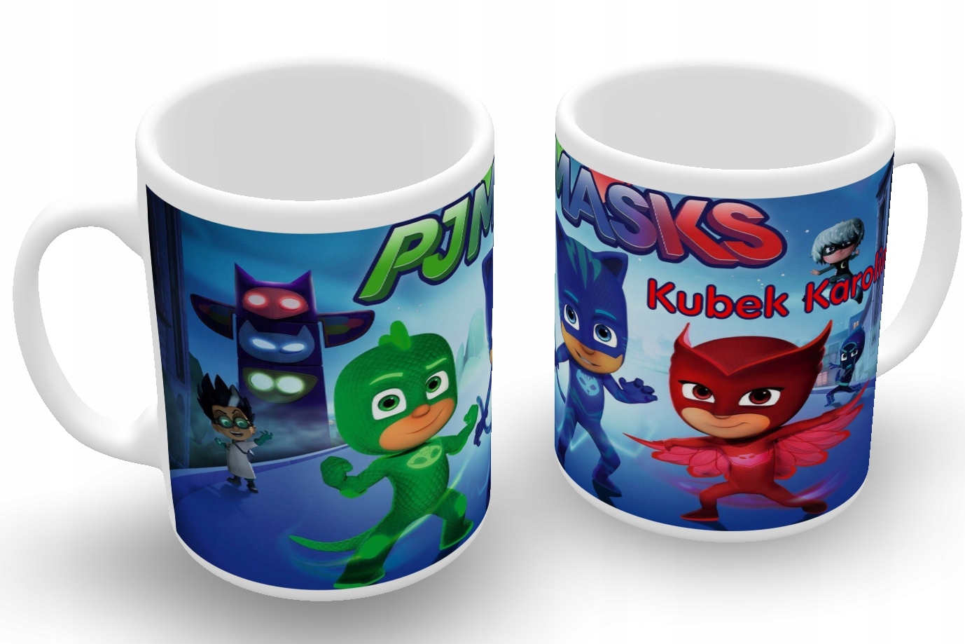 PJ MASKS PIDŻAMERSI ZESTAW PODUSZKA+KUBEK+IMIĘ Marka inna