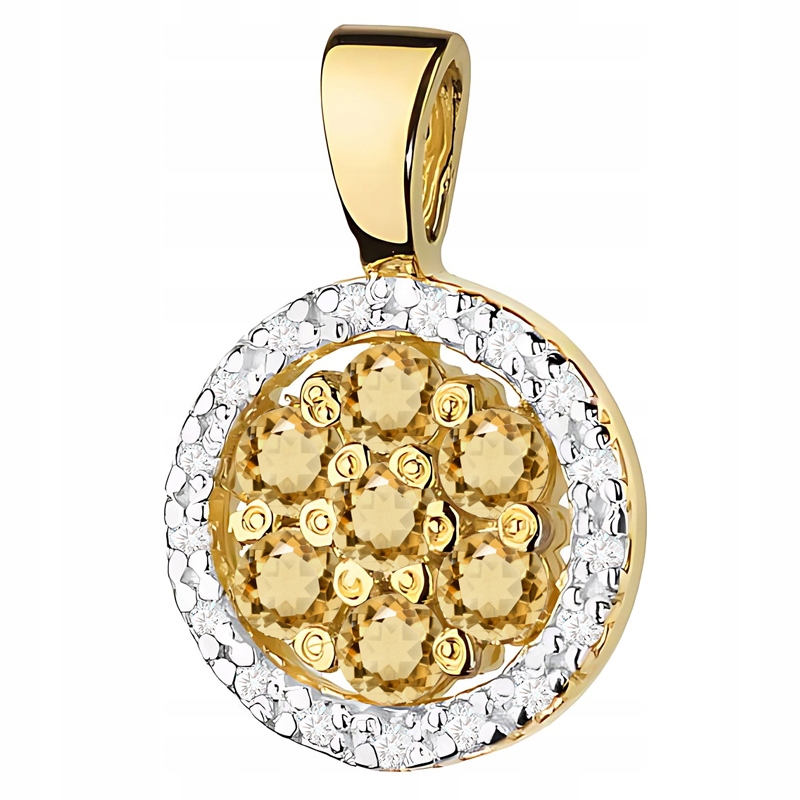 Złoty Wisiorek pr. 585 14k z Szampańskimi Brylantami 0,35 ct