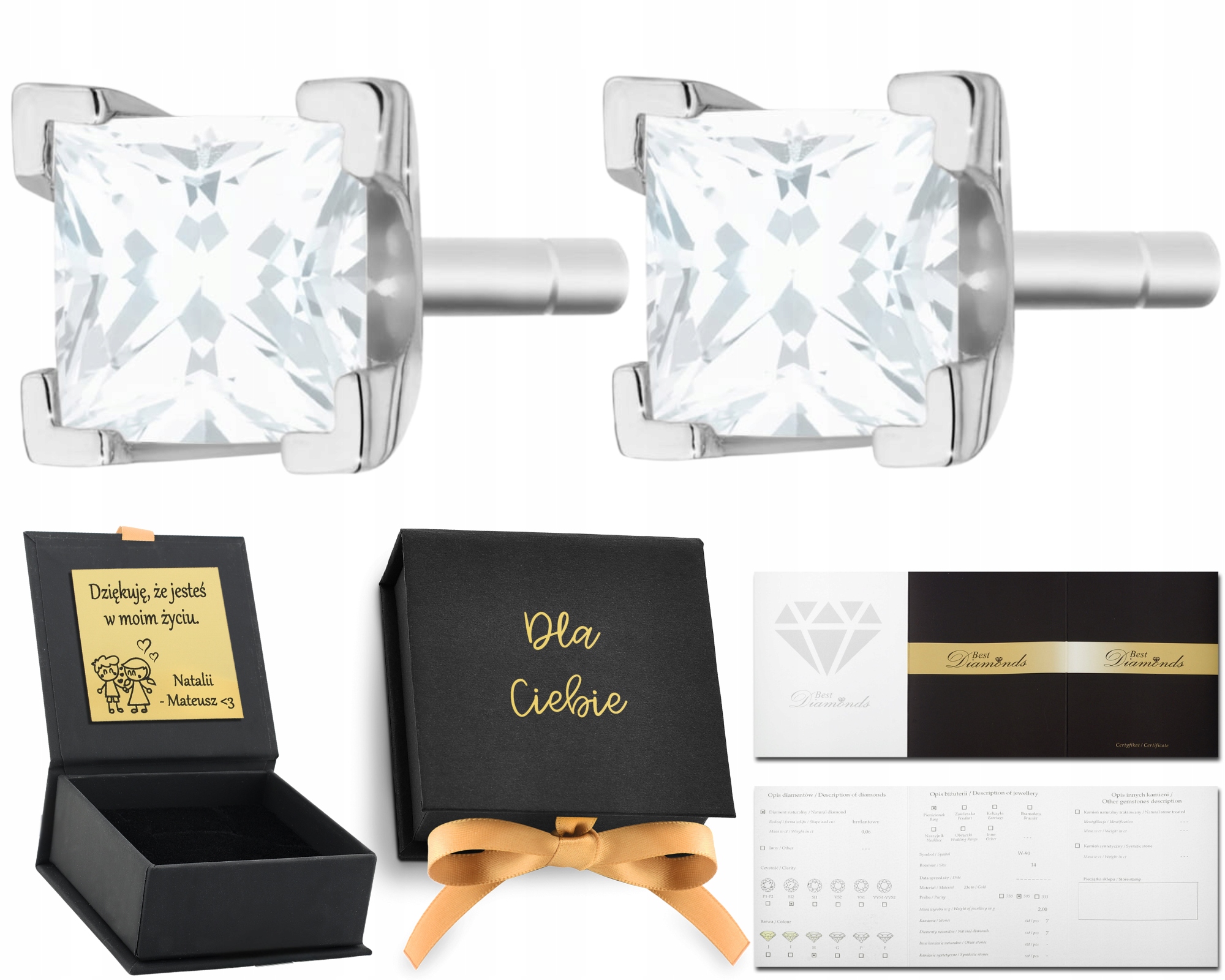 Bílé Zlaté Náušnice S Brilianty 0,30 Ct Tyčinky