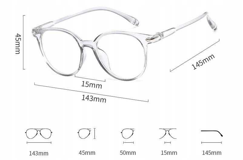 OKULARY kujonki KOREKCYJNE MINUSY kocie czarne -7 Moc -7