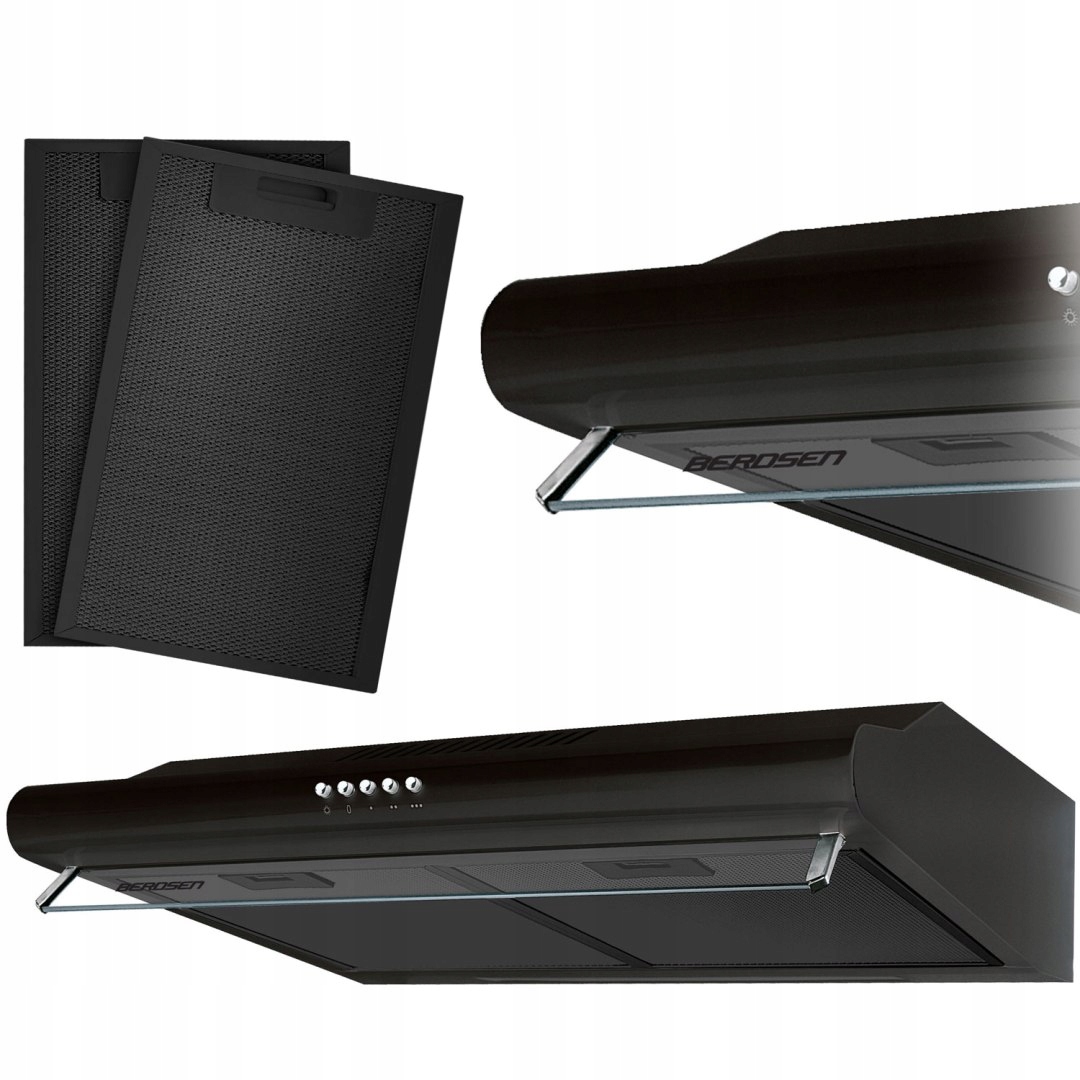 Podskříňková kuchyňská digestoř pohlcovač 50 cm Berdsen BE-10-A černá Berdse