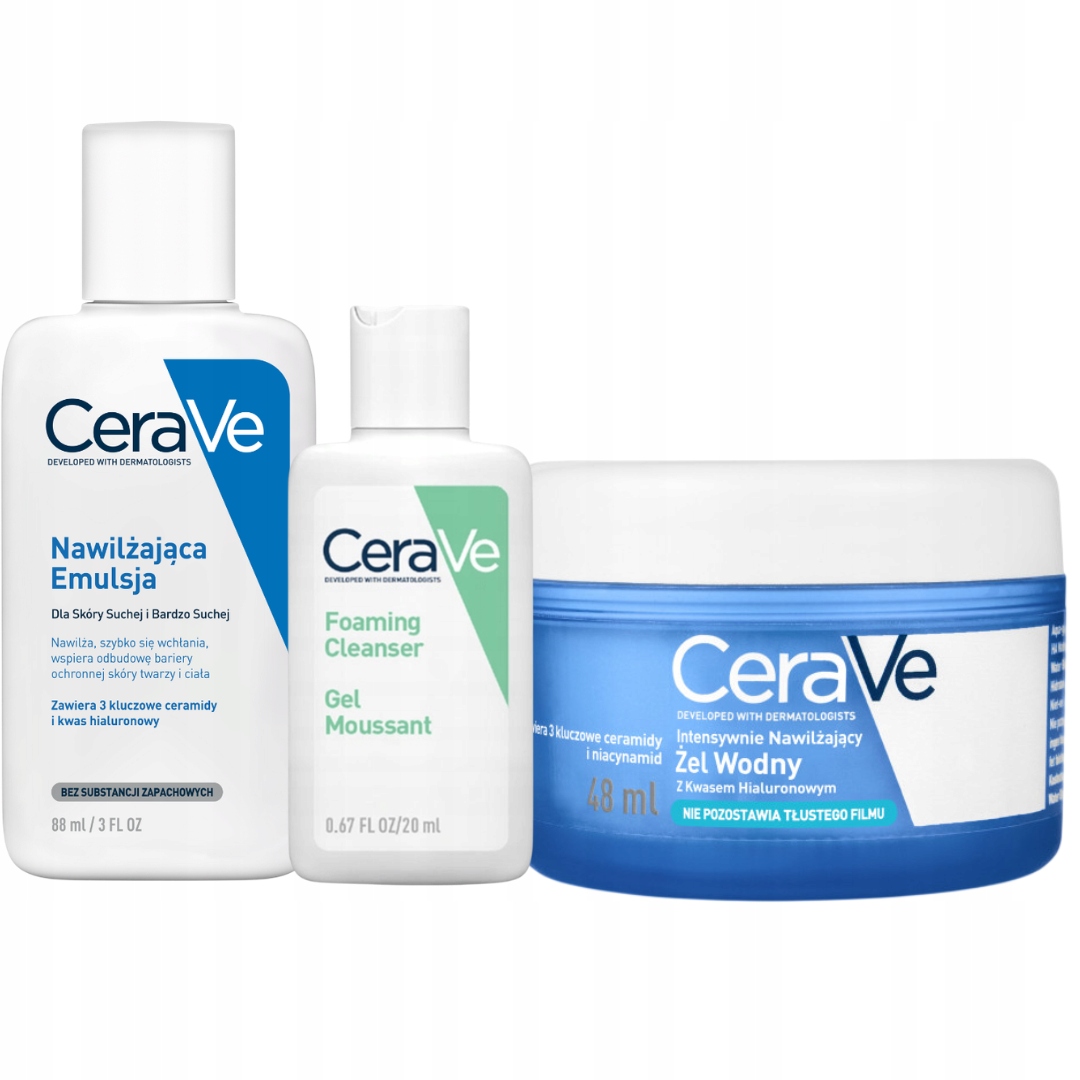 CeraVe Żel do twarzy z kwasem hialuronowym 48g Nawilżająca emulsja 88ml