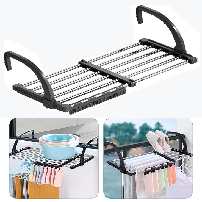 Levně Sušák Na Prádlo Na Radiátor, Balkon, Zahradu, Rozkládací 64-110CM