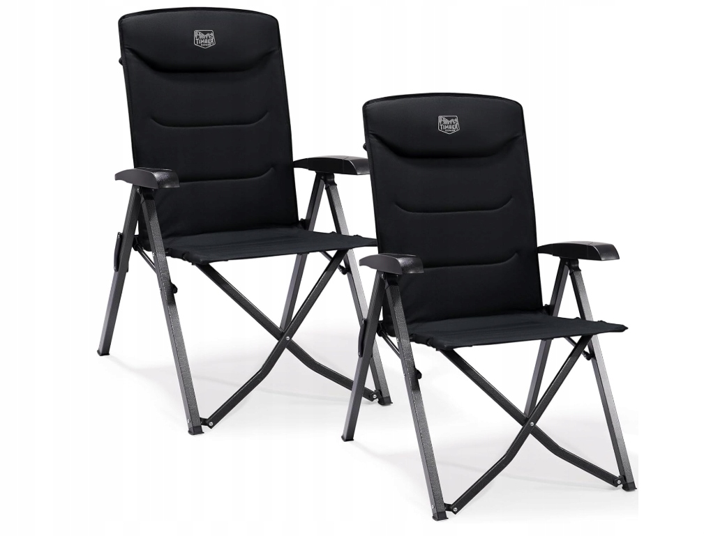 Timber Ridge 2 krzesła kempingowe składane, wysokie oparcie, 4 pozycje